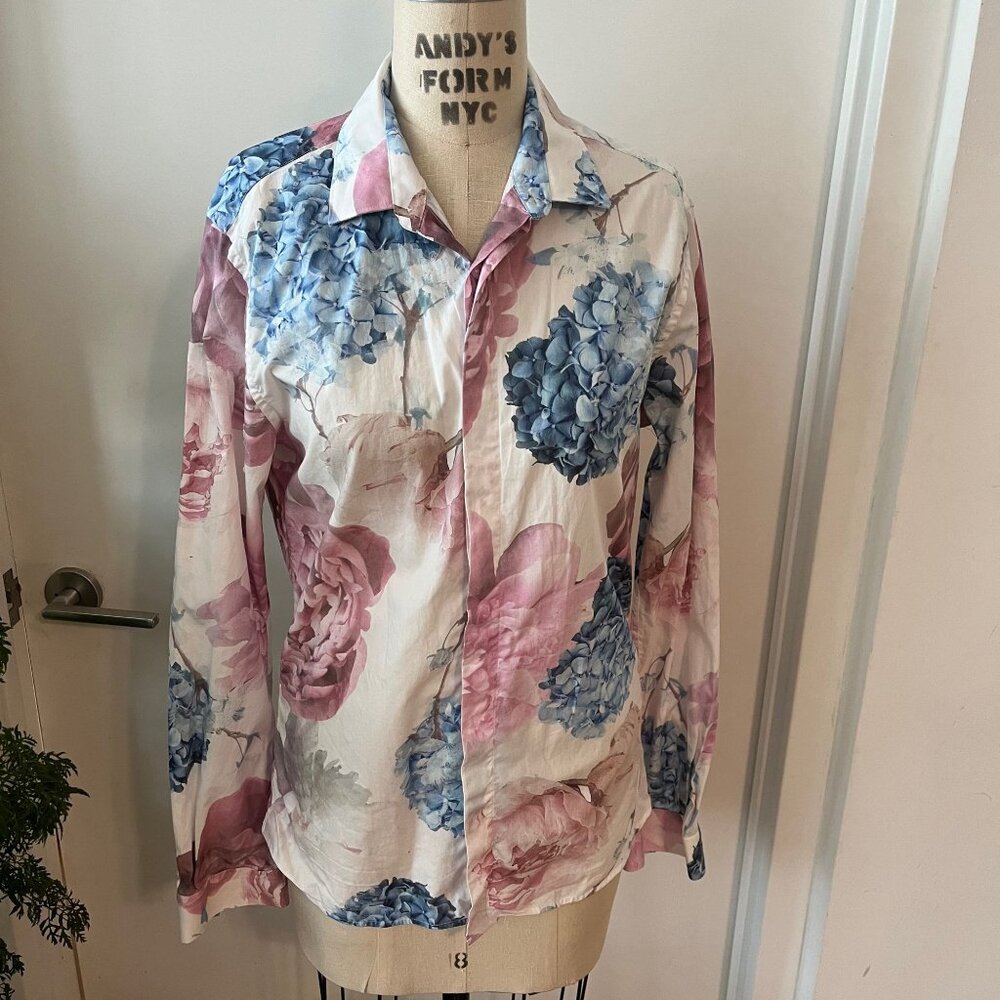 Men's TWISTED TAILOR Hydrangea & Peony Button Down Size Medium